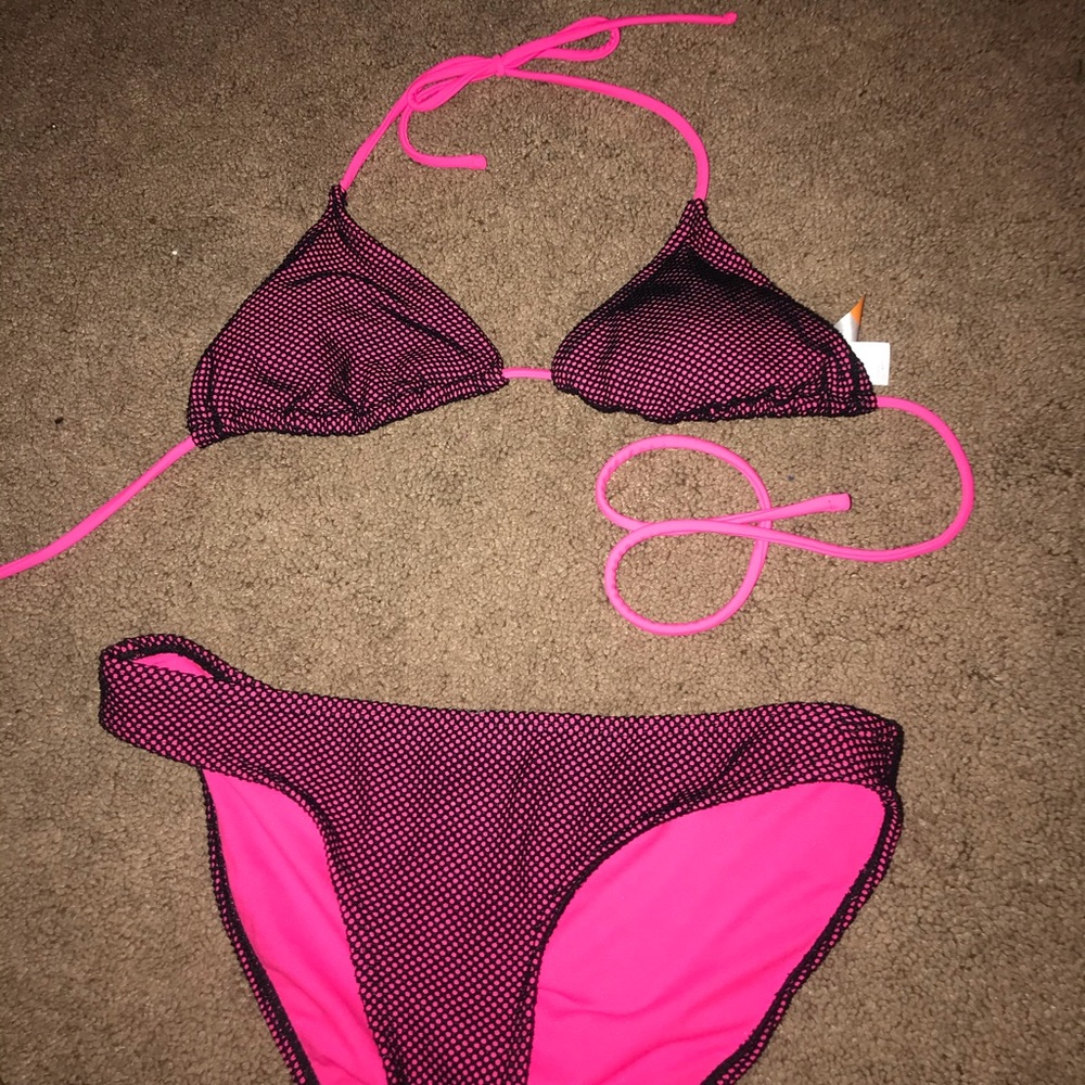Pink Meche Bikini Set